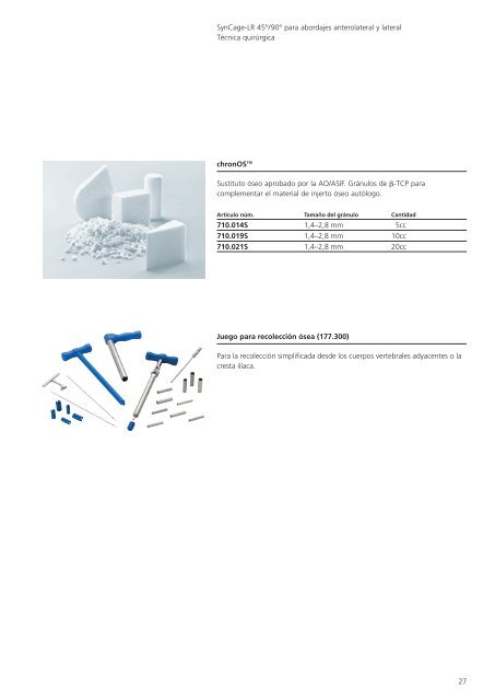 SynCage-LR 45°/90° para abordajes anterolateral y lateral - Synthes