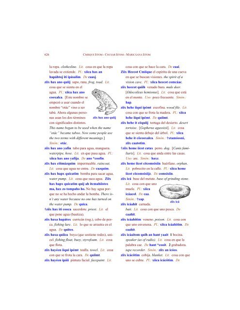 Comcáac quih yaza quih hant ihíip hac: Diccionario ... - Lengamer.org