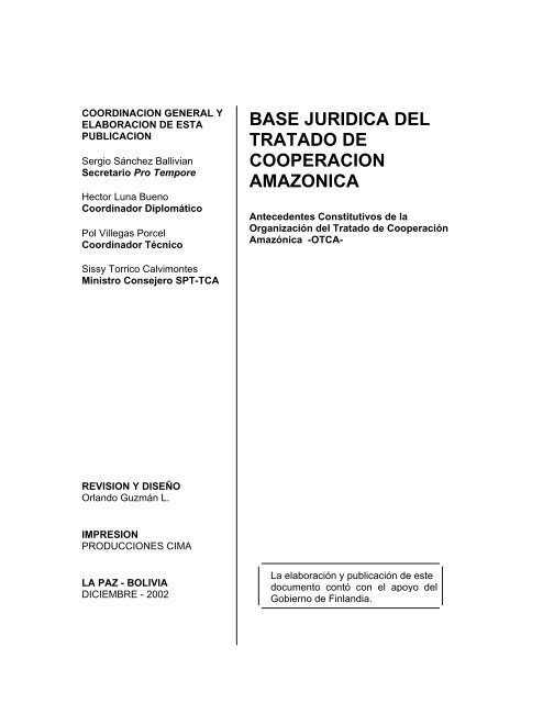 base juridica del tratado de cooperacion amazonica - OTCA