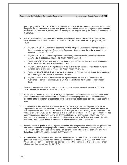 base juridica del tratado de cooperacion amazonica - OTCA
