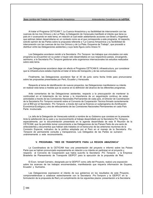 base juridica del tratado de cooperacion amazonica - OTCA