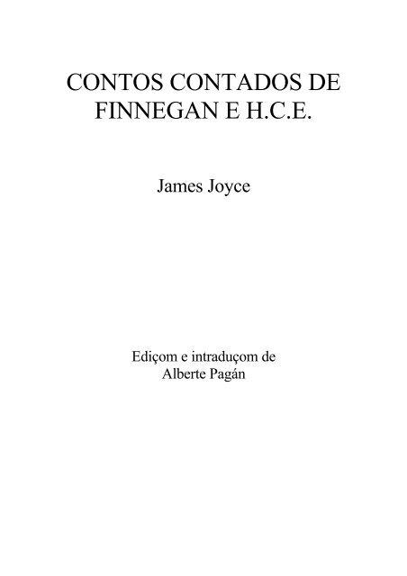 Contos contados de Finnegan e H.C.E. - Alberte Pagán