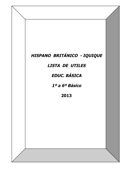 Lista Materiales BASICA 2013 - Colegio Hispano Británico