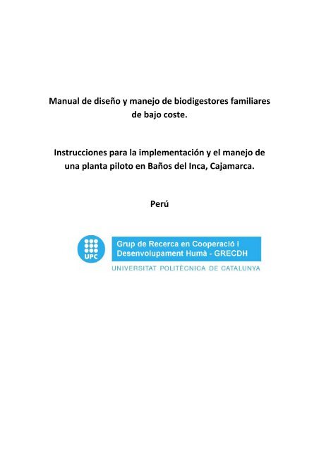 Manual de diseño y manejo de biodigestores familiares de bajo ...