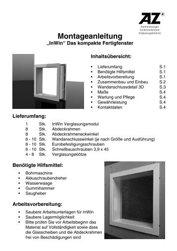 Montageanleitung - AZ Metallbau Gmbh