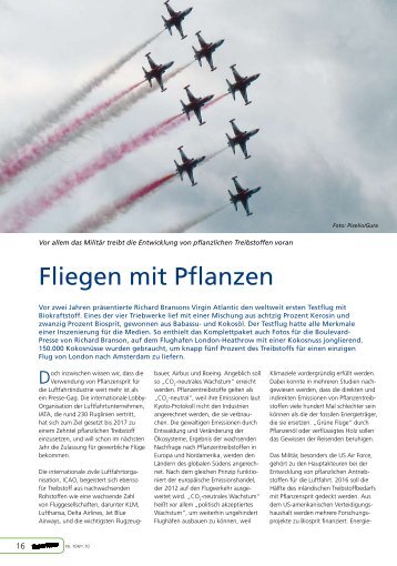 Fliegen mit Pflanzen – Robin Wood Magazin 1/2010