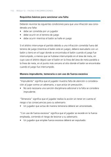 Requisitos básicos para sancionar una falta Deberán ... - FIFA.com