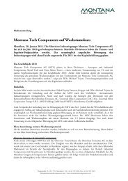 Montana Tech Components auf Wachstumskurs - Alu Menziken