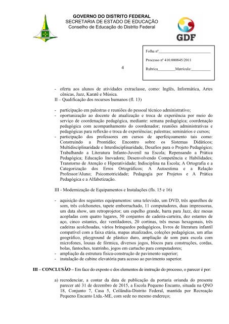 172-2012-CEDF-Escola Pequeno Encanto.pdf - conselho de ...