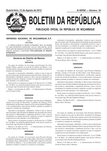 III Série 2012.pdf - Portal do Governo de Moçambique