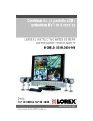 Serie SG17LD800 & SG19LD800 - Combinación de pantalla ... - Lorex