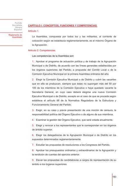 Reglamento de Asambleas - PSOE