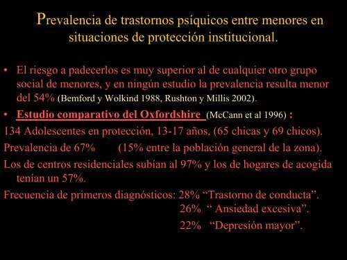 Trastornos de la conducta y Adversidades psicosociales