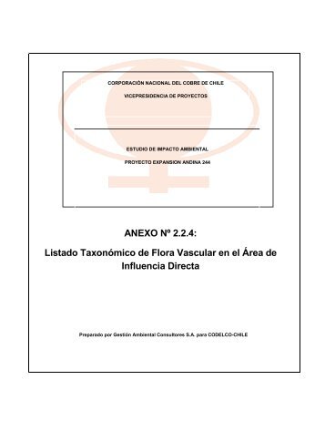 EIA ANDINA 244 - Anexo 2.2.4 - Listado Taxonómico Flora AID