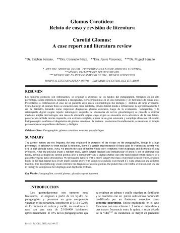 Glomus Carotídeo: Relato de caso y revisión de literatura Carotid ...