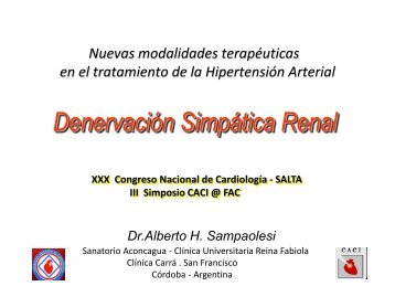 Ablación por radiofrecuencia de arteria renal en la - CACI