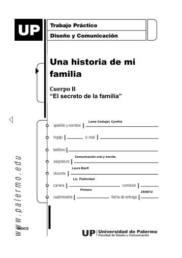 Una historia de mi familia - Universidad de Palermo