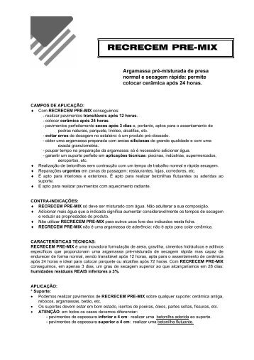 Informaçôes Técnicas - Fixcer