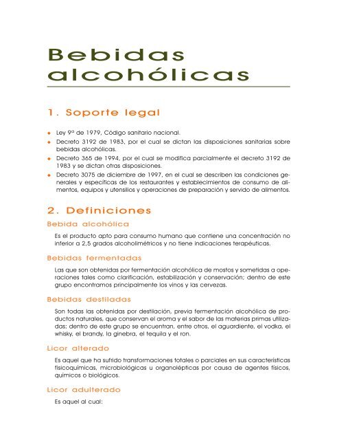 BEBIDAS ALCOHOLICAS - Inicio