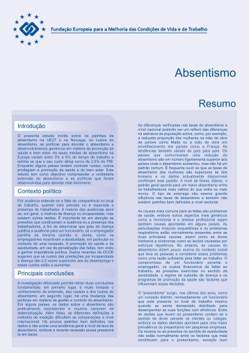 Absentismo - Eurofound - Europa