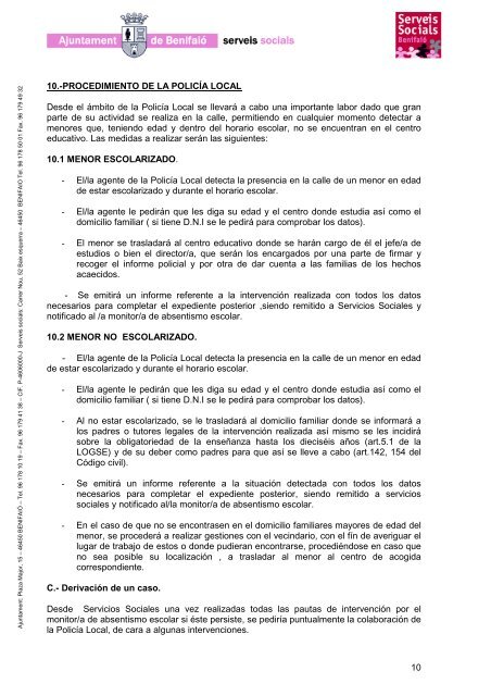 Protocolo de absentismo escolar municipal Benifaió - Ayuntamiento ...