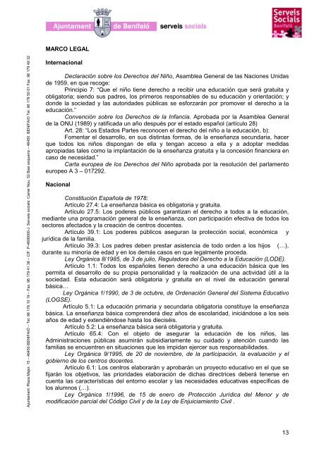 Protocolo de absentismo escolar municipal Benifaió - Ayuntamiento ...