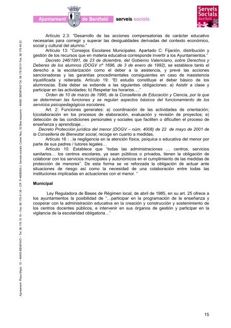 Protocolo de absentismo escolar municipal Benifaió - Ayuntamiento ...