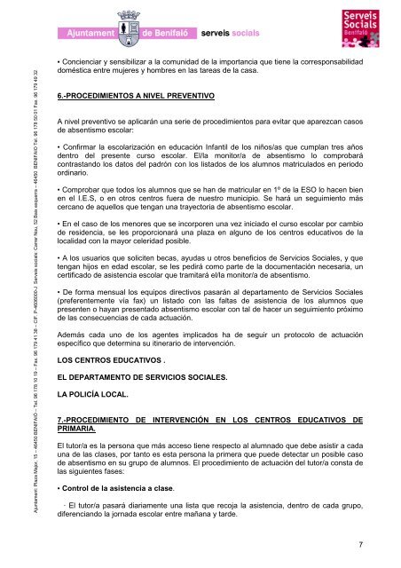 Protocolo de absentismo escolar municipal Benifaió - Ayuntamiento ...
