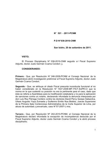 Resolución Ccama Condori-Absolución - Consejo Nacional de la ...