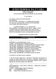 juízo federal da 3ª vara - Justiça Federal do Estado de Mato Grosso