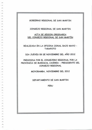 Fecha: 08-11-2012 - Gobierno Regional de San Martín