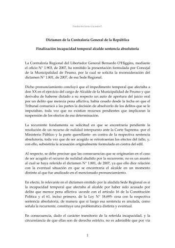 1 Dictamen de la Contraloría General de la República Finalización ...