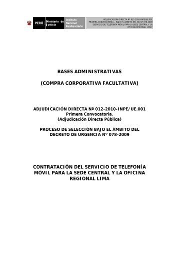 bases administrativas - Instituto Nacional Penitenciario