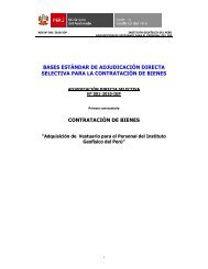 bases adquisicion de vestuario ads nº 001 - Instituto Geofísico del ...