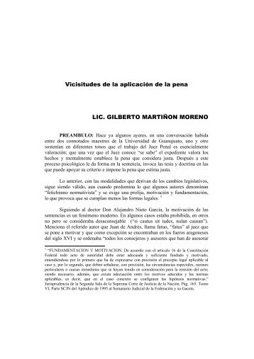 Vicisitudes de la aplicación de la pena LIC. GILBERTO MARTIÑON ...