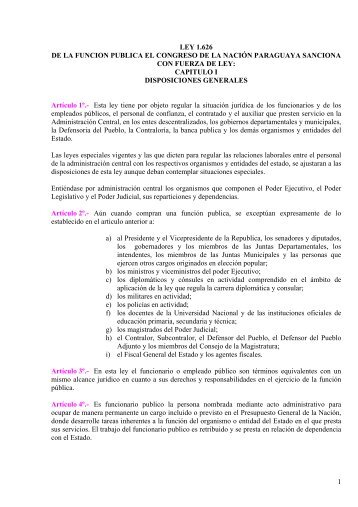 Ley de la Función Pública - Ministerio de Relaciones Exteriores