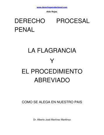 LA FLAGRANCIA - PROCEDIMIENTO ABREVIADO - Derecho Penal ...