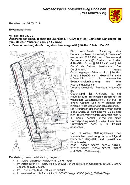 Verbandsgemeindeverwaltung Rodalben Pressemitteilung