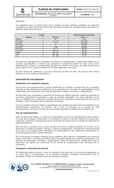 PLIEGOS DE CONDICIONES - Portal Único de Contratación