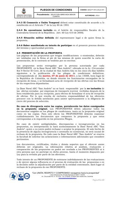 PLIEGOS DE CONDICIONES - Portal Único de Contratación