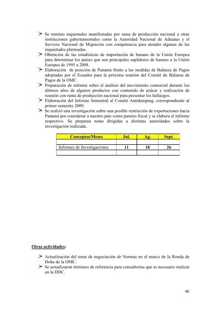 Septiembre 2009 - Ministerio de Comercio e Industrias