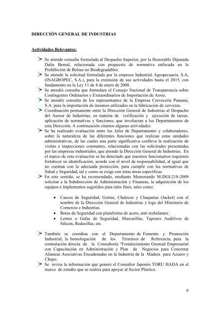 Septiembre 2009 - Ministerio de Comercio e Industrias