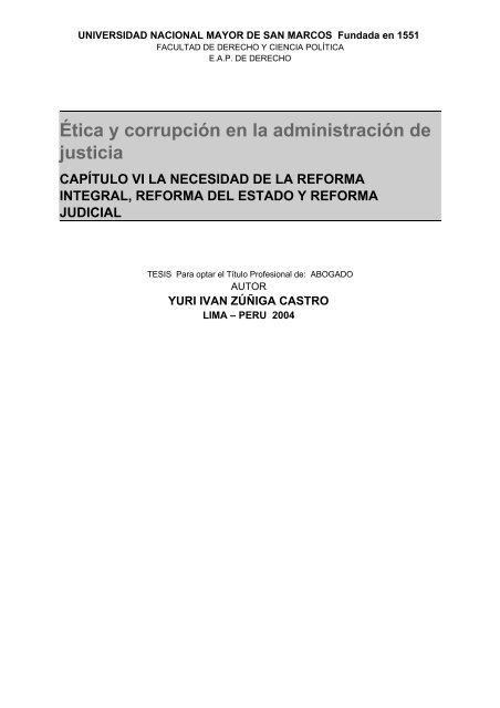 Ética y corrupción en la administración de justicia - Cybertesis
