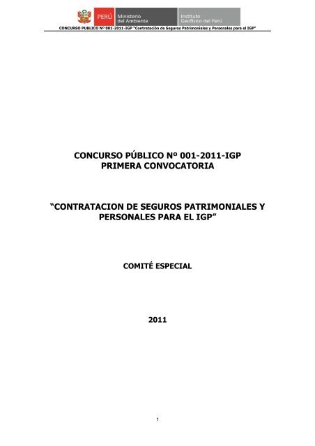 concurso público nº 001-2011-igp primera convocatoria - Instituto ...