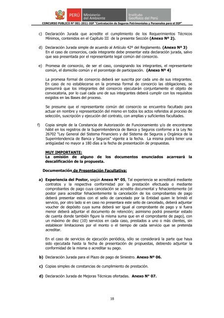 concurso público nº 001-2011-igp primera convocatoria - Instituto ...