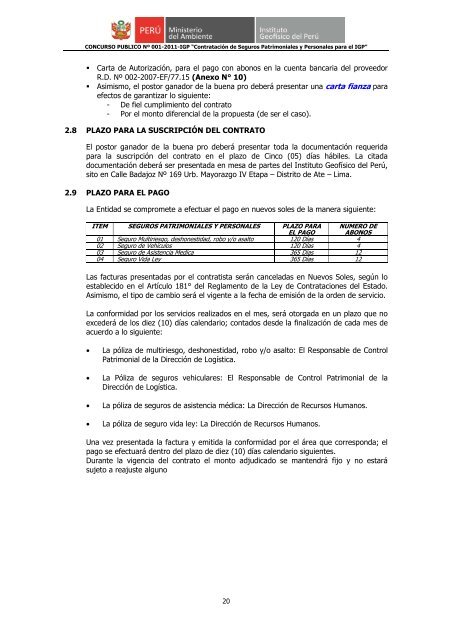 concurso público nº 001-2011-igp primera convocatoria - Instituto ...