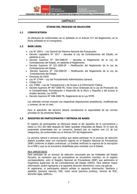 concurso público nº 001-2011-igp primera convocatoria - Instituto ...