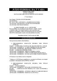 juízo federal da 3ª vara - Justiça Federal do Estado de Mato Grosso