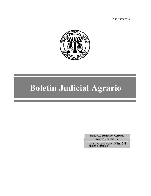 Boletín Judicial Agrario - Tribunal Superior Agrario