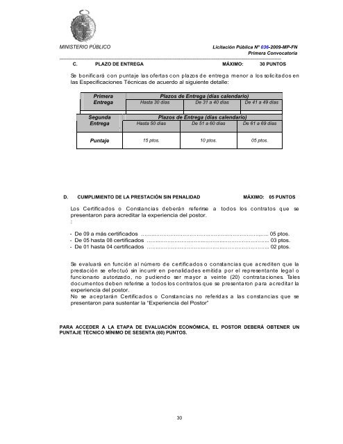 bases administrativas “adquisición de mobiliario ... - Ministerio Público